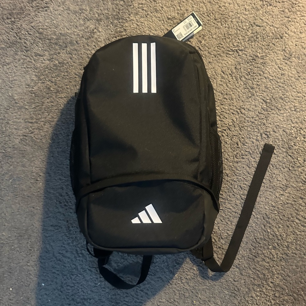 Adidas Black Backpack with White Accents